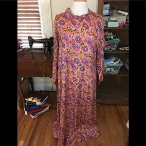 1960s handmade 100% silk dress, hippy chic